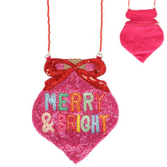 Christmas Ornament Bead Embellished Bag