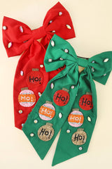 Christmas Ho Ho Ho Bow Barrette Hair Clip