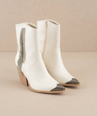 The Kai White | Rhinestone Fringe Cowboy Western Boot