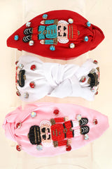 Nutcracker Jeweled Knotted Christmas Headband