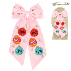Christmas Ho Ho Ho Bow Barrette Hair Clip